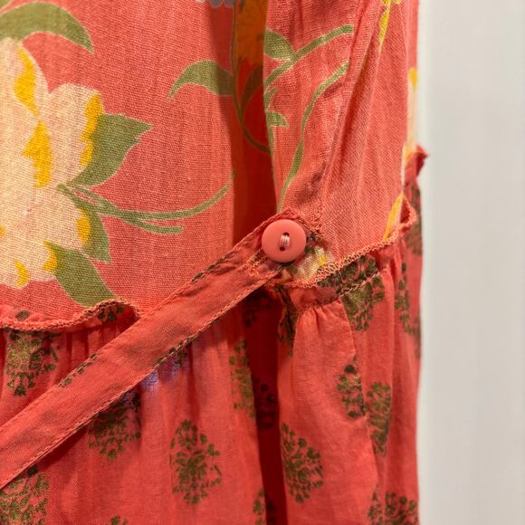 Cottagecore floral print button-down April Cornell dress, pink, size Medium - Picture 11 of 13